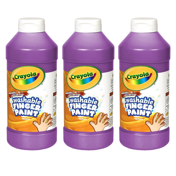 Crayola Washable Finger Paint, Violet, 16 oz. Bottle, PK3 5513165040